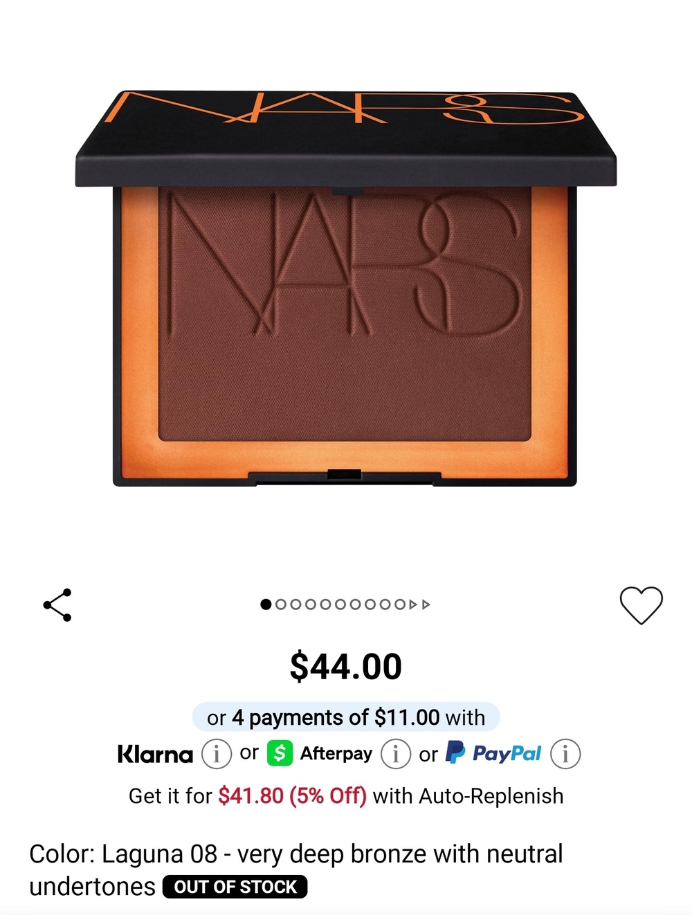 NARS Laguna Deep Bronze Powder Bronzer - LAGUNA 08